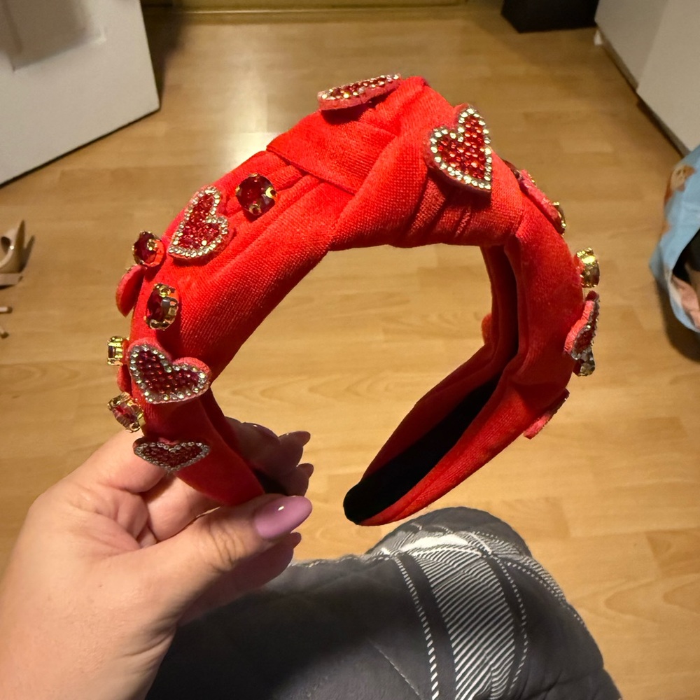 Hearts and rhinestones headband